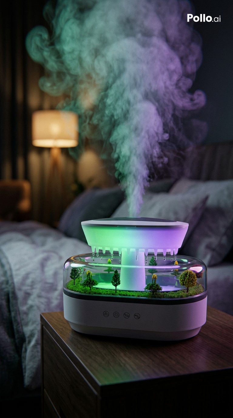 Humidificador Efecto Lluvia con Aromaterapia - Mejora tu Bienestar y Calidad del Aire