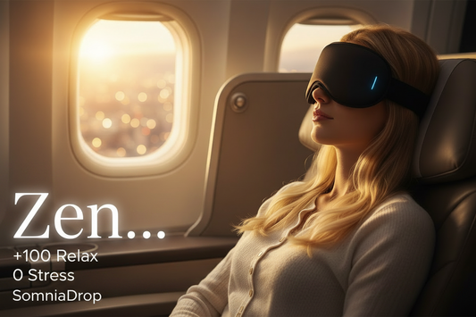Antifaz bluetooth ruido blanco SomniaDrop — sueño profundo