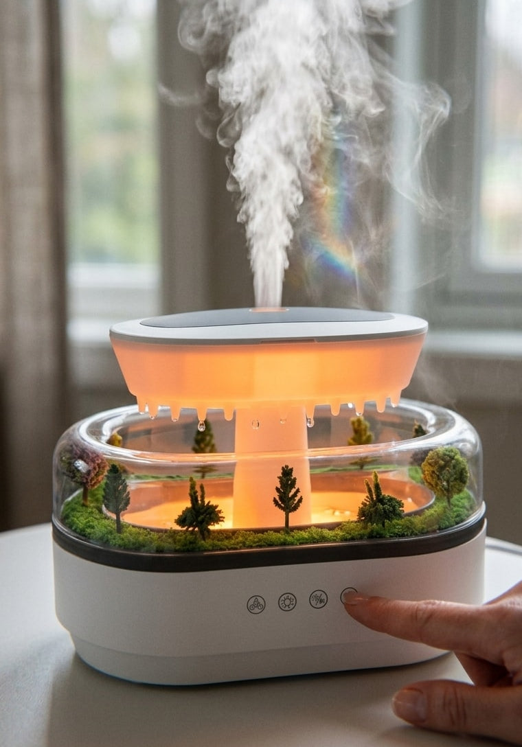 Diseño minimalista humidificador SomniaDrop — elegante para cualquier decoración