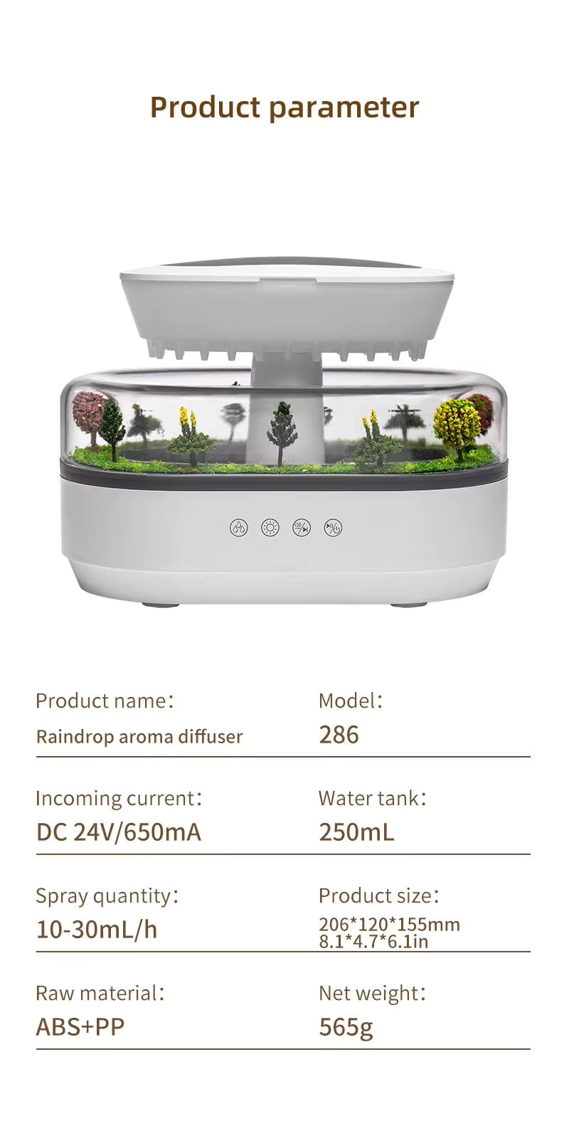 Humidificador Efecto Lluvia con Aromaterapia - Mejora tu Bienestar y Calidad del Aire