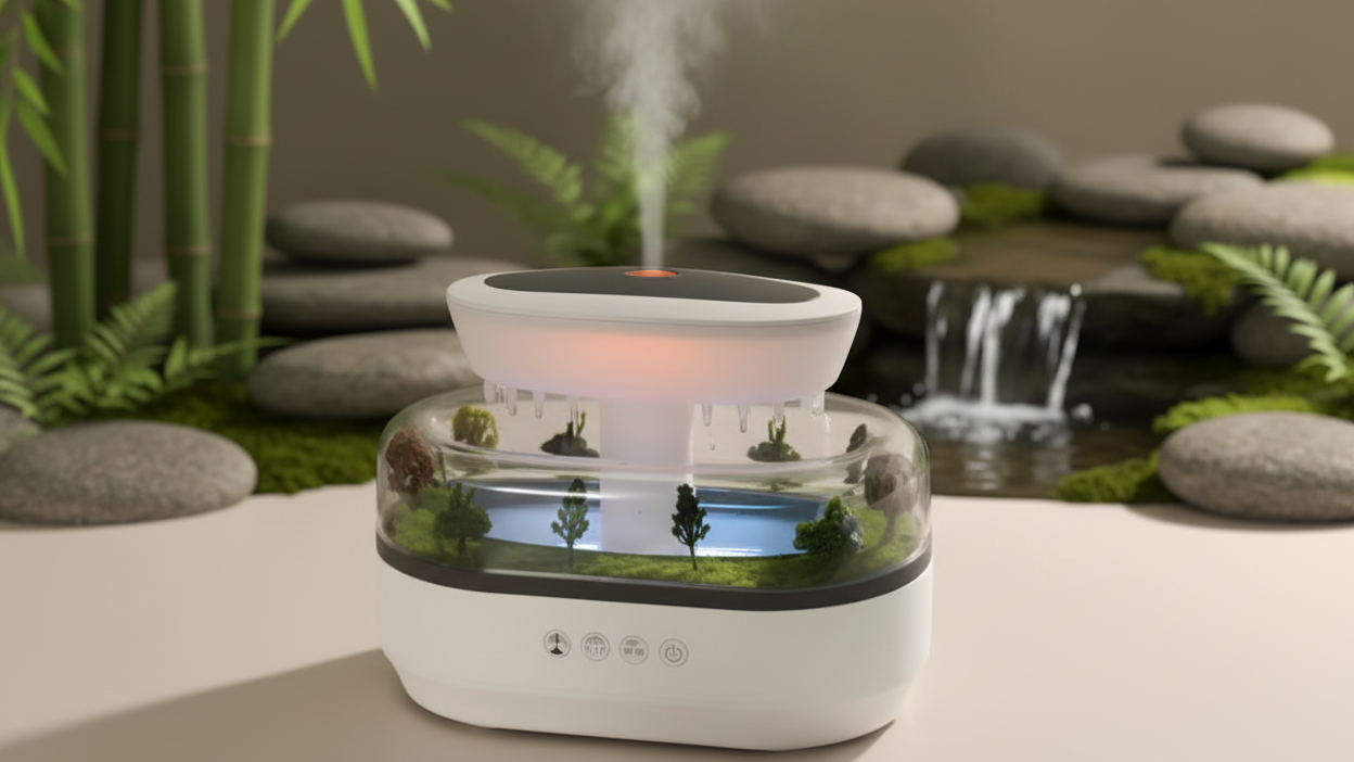 Humidificador Efecto Lluvia con Aromaterapia - Mejora tu Bienestar y Calidad del Aire