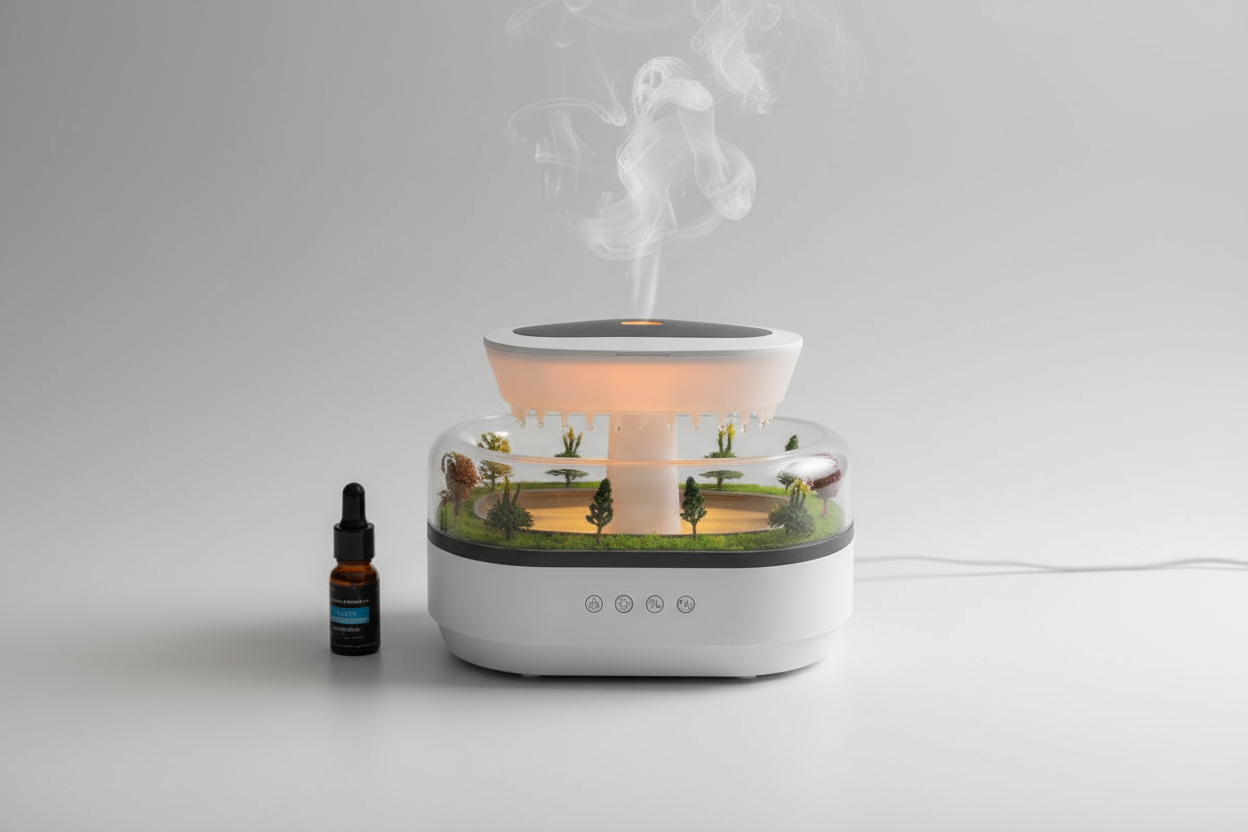 Humidificador Efecto Lluvia con Aromaterapia - Mejora tu Bienestar y Calidad del Aire